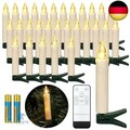 30er LED Weihnachtskerzen Kabellos, Warmweiß Christbaumkerzen Kabellos, LED 