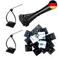 Klein Klebesockel Kabel Halterungen Selbstklebend und Kabelbinder UV Beständig 