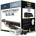 Für VW Crafter 2E Kasten, Bus Anhängerkupplung starr +eSatz 13pol uni. 06- Set