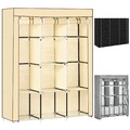 Stoffschrank, Faltschrank, Kleiderschrank mit Kleiderstangen, 8 Ebenen
