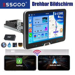 1 DIN 10.1" Android 14 Autoradio GPS navi Bluetooth Drehbar Bildschirm DAB Radio