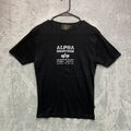Alpha Industries T-Shirt Damen mittelschwarz Logo Stretch kurzärmelig 