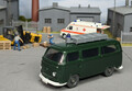 Wiking VW T2 Bus Polizei tannengrün Aufb. basaltgrau 1972-74 TOP