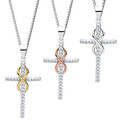 Halskette mit Kreuz echt 925 Silber Unendlichkeit Symbol für Damen Frau Mädchen