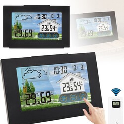 Wetterstation Funk mit Innen-Außensensor Digital Farbdisplay Thermometer Wecker