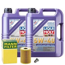 Motoröl 5W40 LIQUI MOLY High Tech 10L+MANN Ölfilter+Ölablassschraube