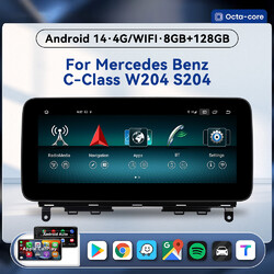 Android 14 GPS Navi 8GB+128GB Autoradio Für Mercedes Benz C-Klasse W204 NTG 4.0