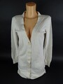 Repeat Damen Jacke Strickjacke 36 S Cardigan V-Ausschnitt langarm creme (WM)