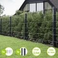 HORI Doppelstabmattenzaun Matten Zaun Anthrazit inkl Pfosten Set Garten 8/6/8