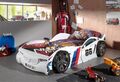 Monza Super Racer Autobett | Einzelbett 3 Fuß Kinder weißes Spielbett | 3D Legierungen + Grill