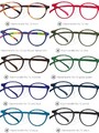 Klammeraffe Lesebrille Panto Horn Schwarz Blau Aqua alle  Farben Stärken SALE