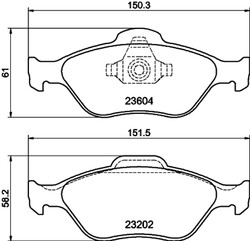 Bremsbelagsatz Scheibenbremse HELLA PAGID 8DB 355 008-901 für MAZDA FIESTA DY 5