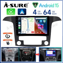 DAB+ Android 15 4+64G Autoradio Für Ford S-Max 2006-2014 Apple Carplay GPS NAVI