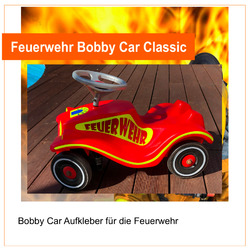 Feuerwehr Bobby Car Classic - AUFKLEBER, neongelb tagesleuchtend