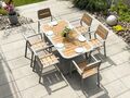 Gartengarnitur 7-tlg. Sitzgruppe Gartenmöbel Tisch Stuhl Wood Braun 89x165x74