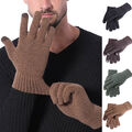 Herren-Strickhandschuhe Touchscreen Fleece-Handschuhe Fäustlinge Aus Dicker G