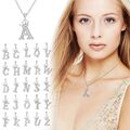  26 englische Buchstaben voller -Anhänger-Halskette für Frauen Silberne