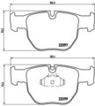 Bremsbelagsatz Scheibenbremse vorne BREMBO für LAND ROVER RANGE ROVER III