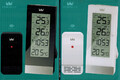 Krontaler Funk Wetterstation+ Außensensor LCD Dig Thermometer weiss o. schwarz