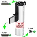 2 in 1 USB C Typ C auf 3,5 mm Klinke AUX Kopfhörer Audio Ladegerät Konverter NEU