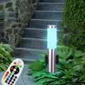 RGB LED Sockel Leuchte dimmbar Außen Edelstahl Steh Lampe Garten Fernbedienung