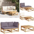 Gartensofa mit Kissen Garten Mittelsofa Ecksofa Fußhocker Massivholz Akazie
