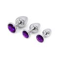 Super Stylischer und Hochwertiger Aluminium Butt Plug mit lila Stein im Sockel