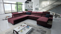 Ecksofa mit Schlaffunktion Fosti X Wohnlandschaft U-Form XXL Schlafsofa Groß 26