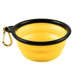 Reise-Napf gelb Wasser-Napf Trink-Napf Fress-Napf Futter-Napf Hund & Katze 350ml