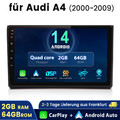 Für Audi A4 S4 RS4 B6 B7 SEAT EXEO Android 14 Autoradio GPS NAVI 2+64G Carplay
