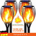 2/4x LED Solar Garten Lampe Leuchte Solarleuchte Beleuchtung Licht Fackel Flamme
