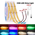 COB LED Streifen 480LED/M Lichtband Stripe Lichterkette Selbstklebend 12V 24V 5V