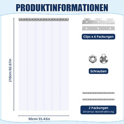Streifenvorhang Lamellenvorhang PVC-Streifen Stallvorhang Windschutz 120cm 90cm