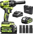 Cordless Impact Wrench 406Ft-lbs(550N.m) 1/2" Brushless Impact Gun Impact Driver