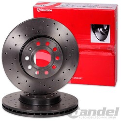 brembo GELOCHTE SPORT BREMSSCHEIBEN 280mm VORNE passend für OPEL ASTRA HVA 280x25mm // NUR für Fahrzeuge mit 4-Loch-Felge