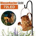 72LEDs Solarleuchte Solarlampe Gießkanne Wasserfall Lichterkette Außen Garten DE