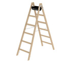 Günzburger Holz-Stehleiter klappbar 2x6 Sprossen beidseitig begehbar AH 3,0 m
