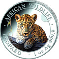Somalia 1 oz Silber 9999 African Wildlife 2025 Leopard Farbig  ST / BU