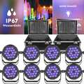 8x 270W Par Strahler Mit Case 18 LED RGBWA+UV  DMX 6in1 IP65 Discolicht Outdoor