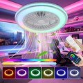 60W LED Ventilator RGB Deckenlampe Leiser Deckenventilator Dimmbar+Bluetooth