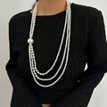 Perlen Collier 90 cm *** Modeschmuck Kette Imitationsperlen