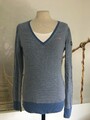 GAASTRA Strick-Pullover Streifenmuster blau-grau Casual-Look Damen Gr. S 