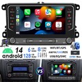 DAB+ 6+128G Android 14 Autoradio Carplay Navi Für VW GOLF 5 6 Touran Tiguan Polo