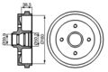 2x Bremstrommel hinten Bosch 0 986 477 002 für AUDI SEAT VW