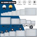 LED Fluter 10-500W Strahler mit Bewegungsmelder/Stecker Außen Scheinwerfer IP65