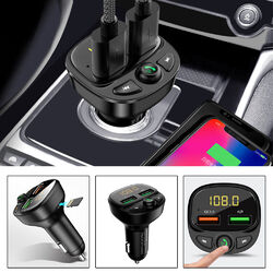 Bluetooth 5.0 FM Transmitter,Auto Radio Adapter LED Display Freisprechen Car Kit