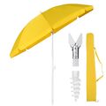 Sonnenschirm Terrasse mit Schirmschutzhülle 180cm Gartenschirm UPF50+ Gelb