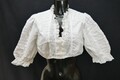 Gr.44 Dirndlbluse weiß Bluse für Dirndl Gede Baumwolle mit Spitze B11169