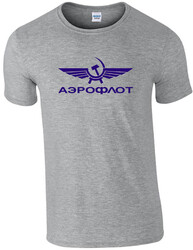 AEROFLOT DESIGN T-SHIRT, AIRLINE, FLIGHT, CREW, RETRO, ALLE GRÖßEN