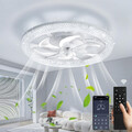 LED Deckenleuchte mit Ventilator Licht Deckenventilator Schlafzimmer Wohn Lampe